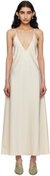 LESET Off-White Barb Maxi Dress