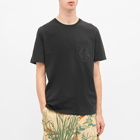 Moncler Men's Tonal Printed Logo Pocket T-Shirt in Black