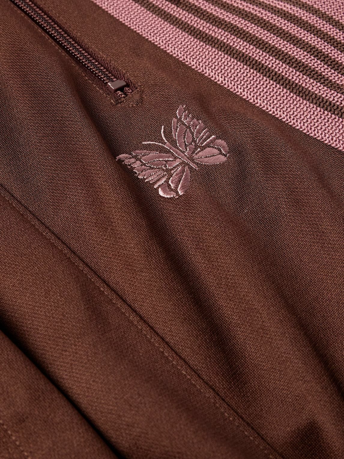 Needles - Wide-Leg Webbing-Trimmed Logo-Embroidered Jersey Track Pants - Brown