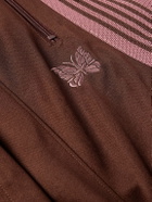 Needles - Wide-Leg Webbing-Trimmed Logo-Embroidered Jersey Track Pants - Brown