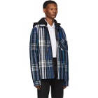 Off-White Blue and Black Padded Hoodie Shirt