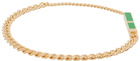 Bottega Veneta Gold & Green ID Chain Bracelet