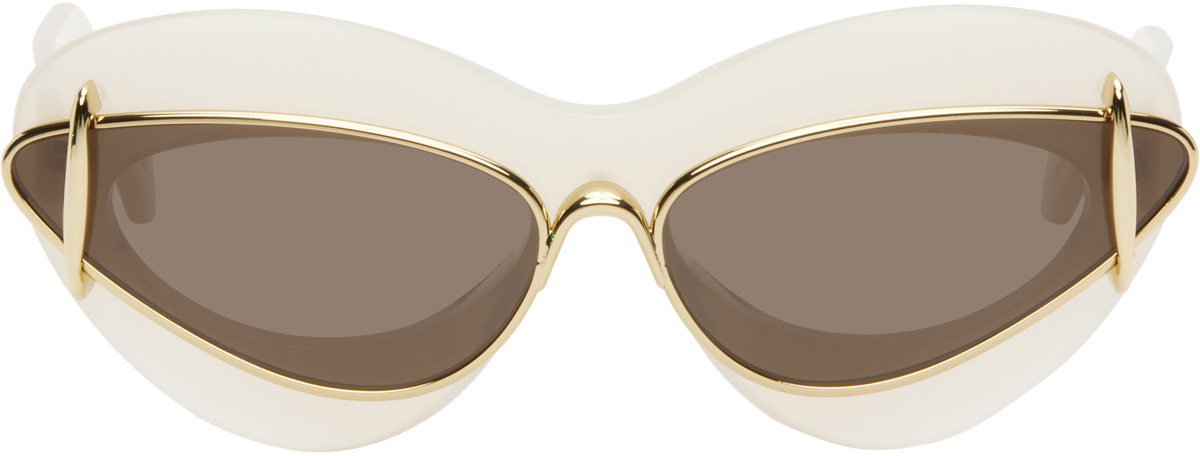 Loewe white cat-eye framed sunglasses LOEWE EYEWEAR Cocktail cat-eye acetate sunglasses | NET-A-PORTER main image 3