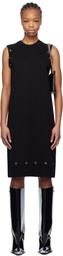 We11done Black Eyelet Knit Mini Dress