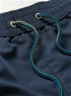 Paul Smith - Zebra Straight-Leg Mid-Length Logo-Appliquéd Swim Shorts - Blue