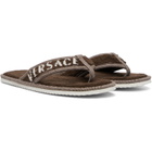 Versace Brown Cotton-Terry Flip-Flops