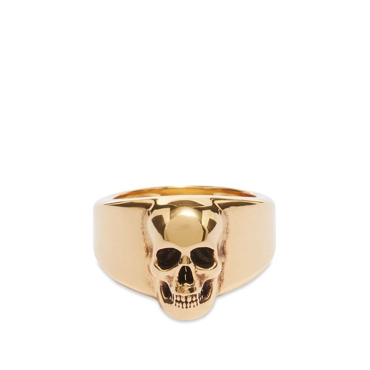 Photo: Alexander McQueen Men's Skull Signet Ring in Gold