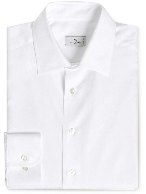 Photo: Etro - Slim-Fit Cotton-Jacquard Shirt - White
