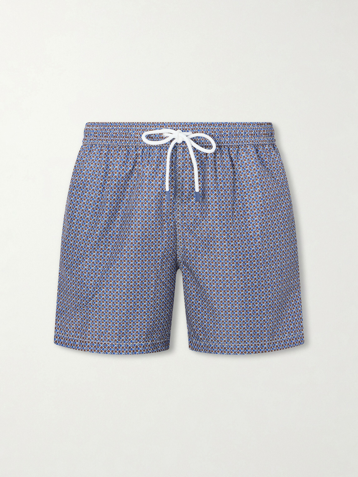 FEDELI - Madeira Printed Straight-Leg Swim Shorts - Blue