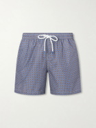FEDELI - Madeira Printed Straight-Leg Swim Shorts - Blue