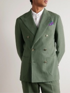 Thom Sweeney - Unstructured Double-Breasted Linen Suit Jacket - Green
