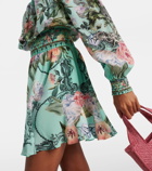 Camilla Floral off-shoulder silk minidress