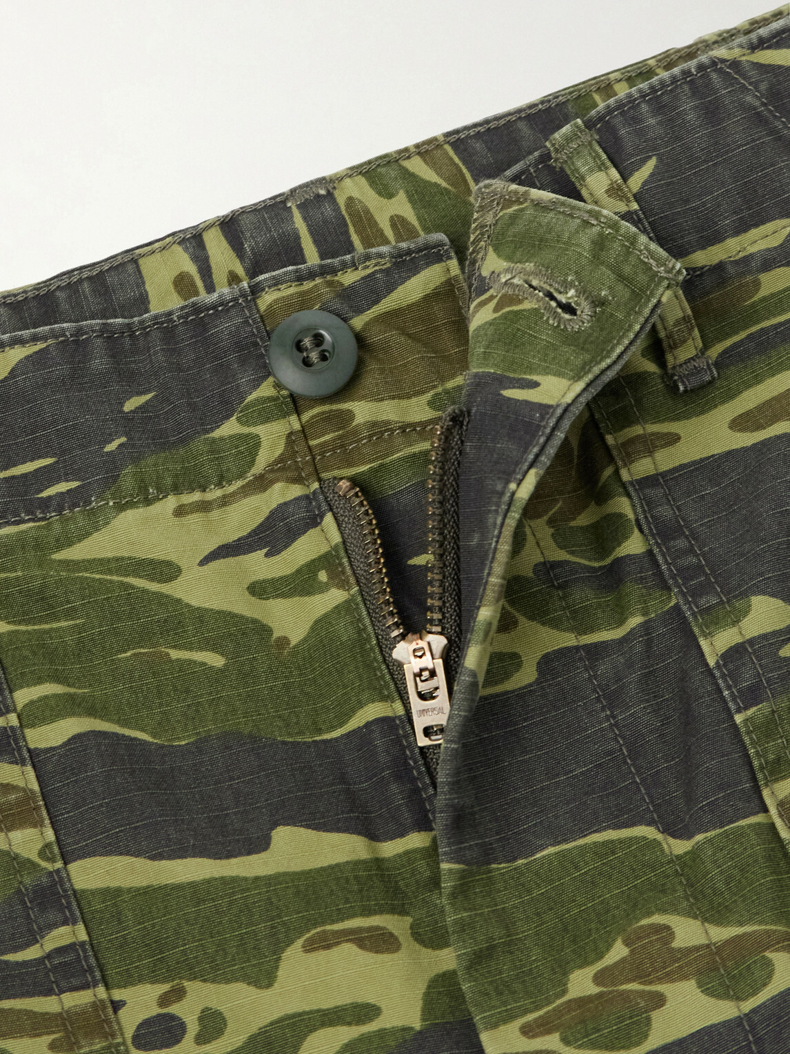 OrSlow - U.S. Army Fatigue Printed Straight-Leg Rip-Stop Cotton Trousers - Green