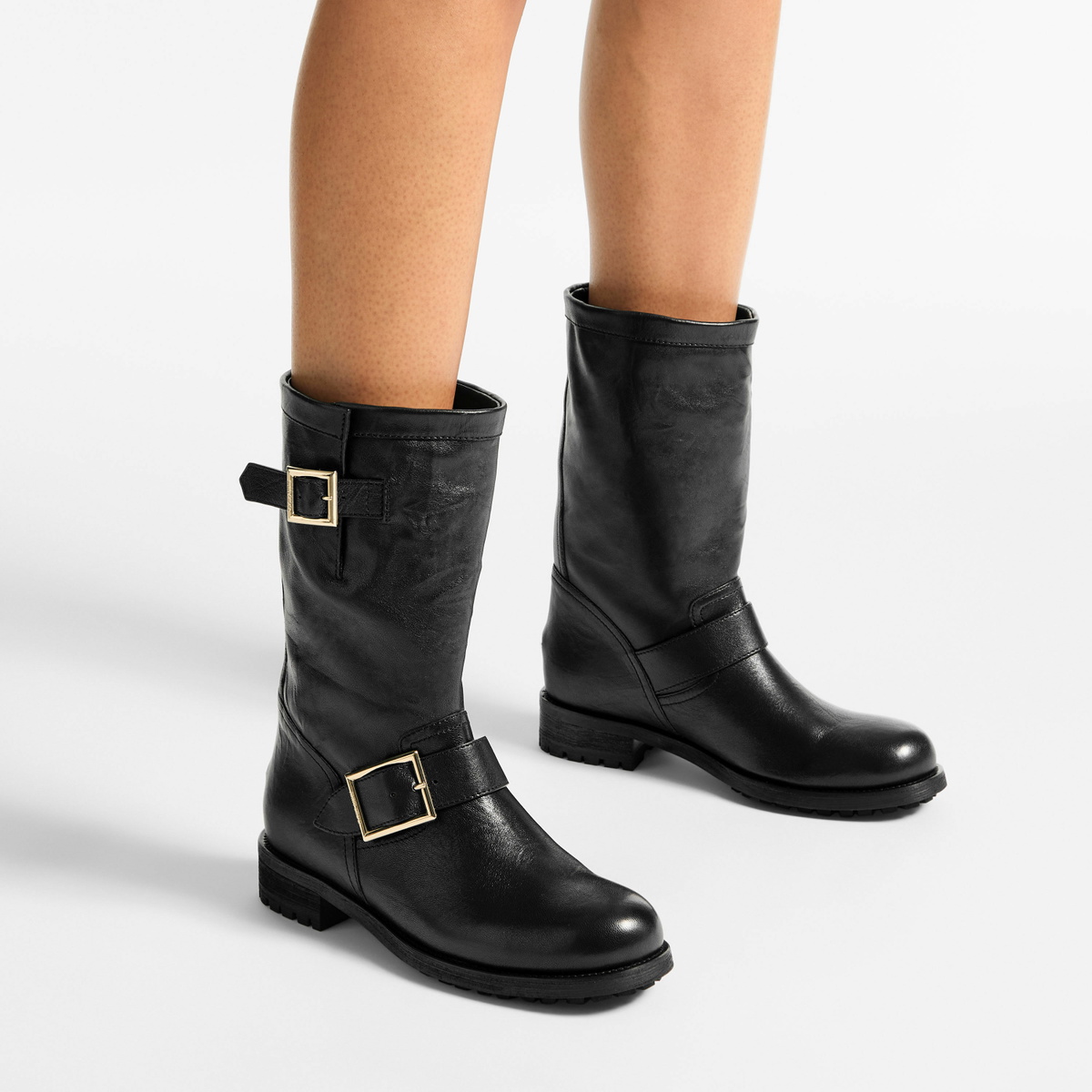 Jimmy Choo Biker Mid Flat Boot