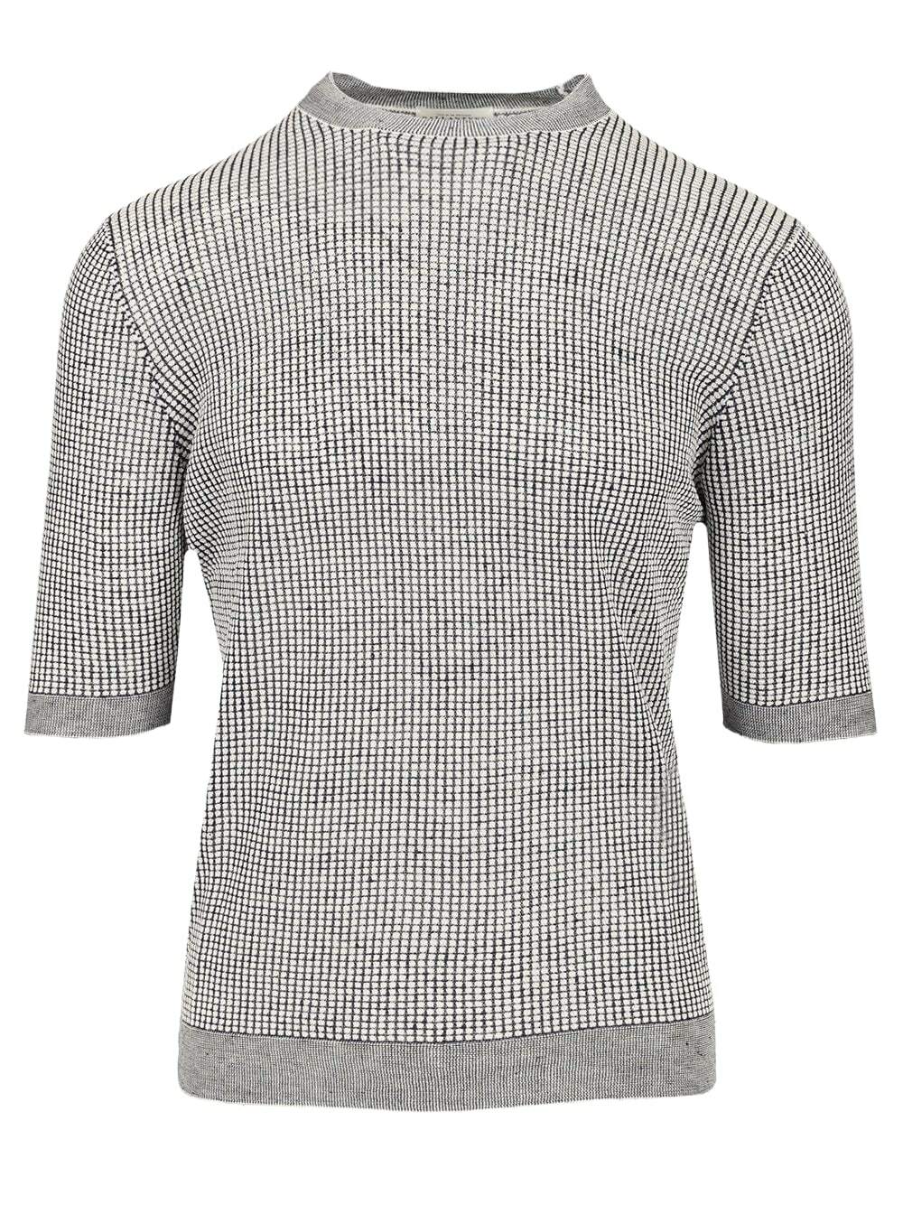 Ballantyne Short-sleeved Rice Stitch Sweater