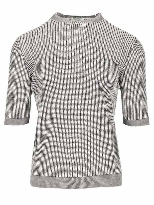 Photo: Ballantyne Short-sleeved Rice Stitch Sweater