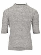 Ballantyne Short-sleeved Rice Stitch Sweater
