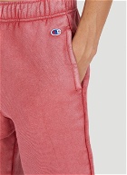 Reverse Weave Poly Fleece Shorts in Red