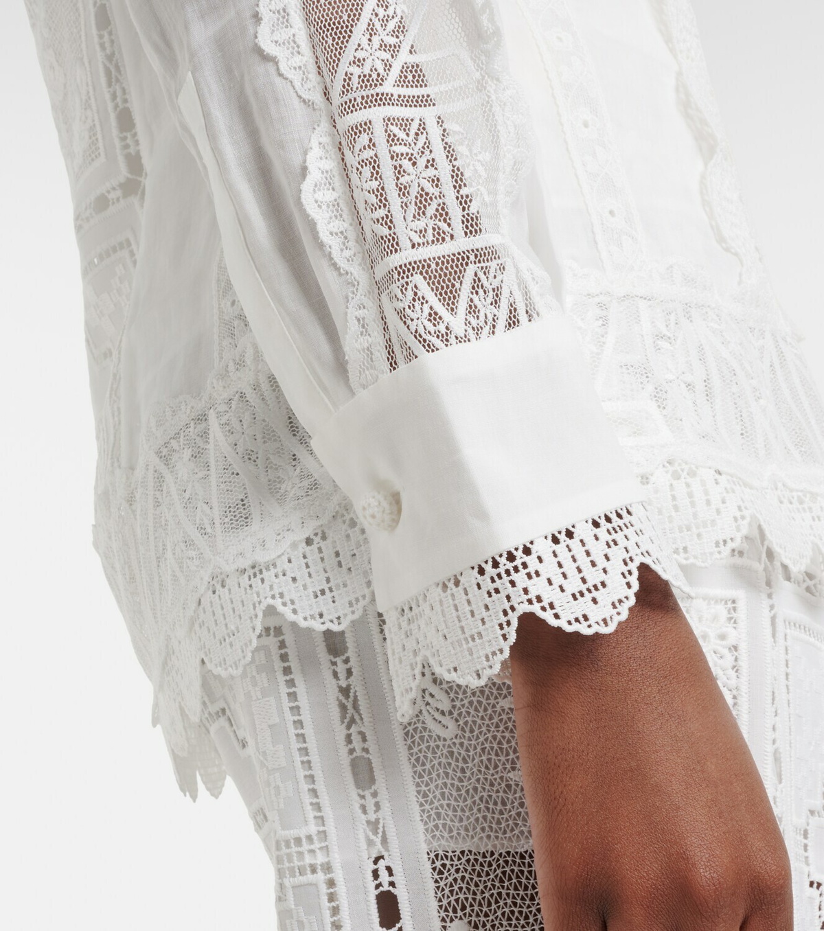 Zimmermann Floral lace ramie shirt