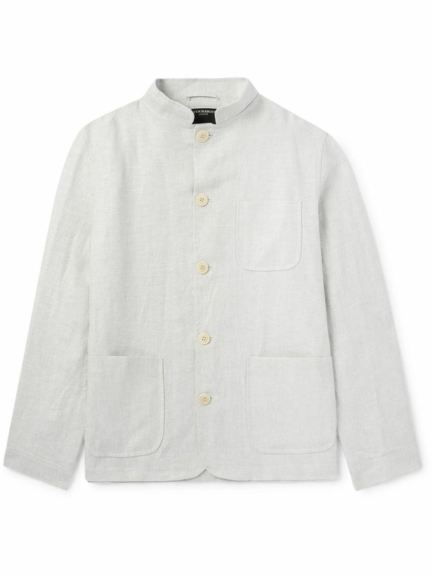 Photo: Favourbrook - Artist Nehru-Collar Linen Jacket - Gray