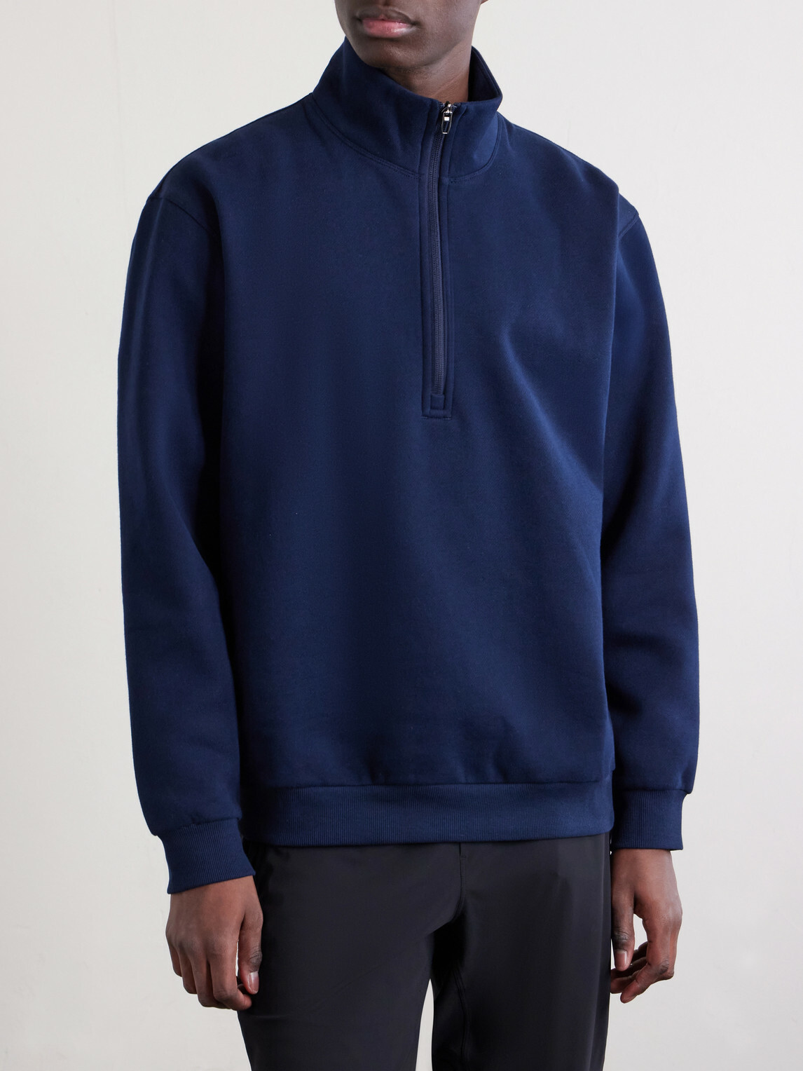 Lululemon - Steady State Cotton-Blend Jersey Half-Zip Sweatshirt - Blue
