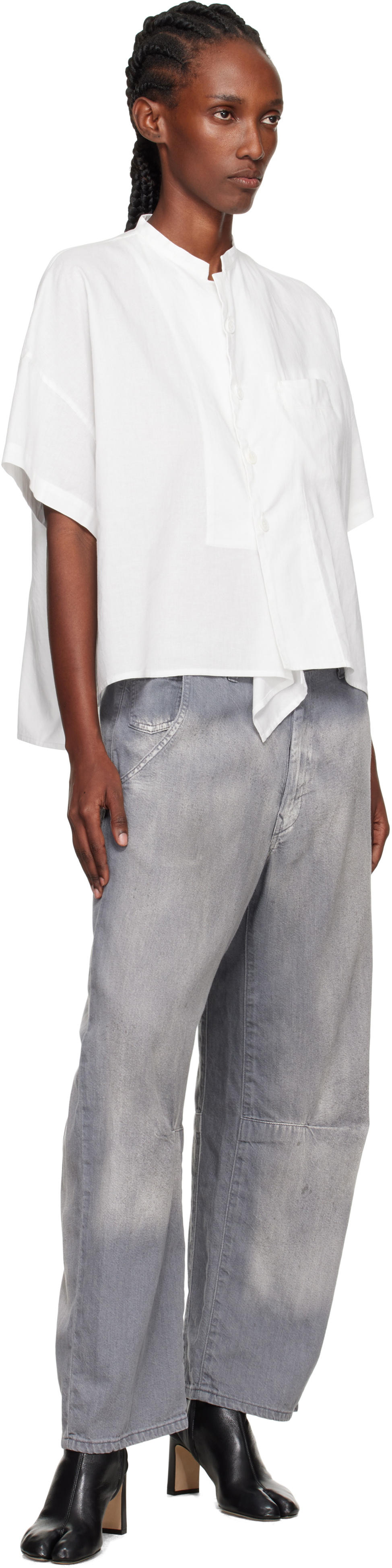 Y's Gray U-Wide Jeans