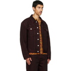 Dries Van Noten Burgundy Faded Denim Jacket