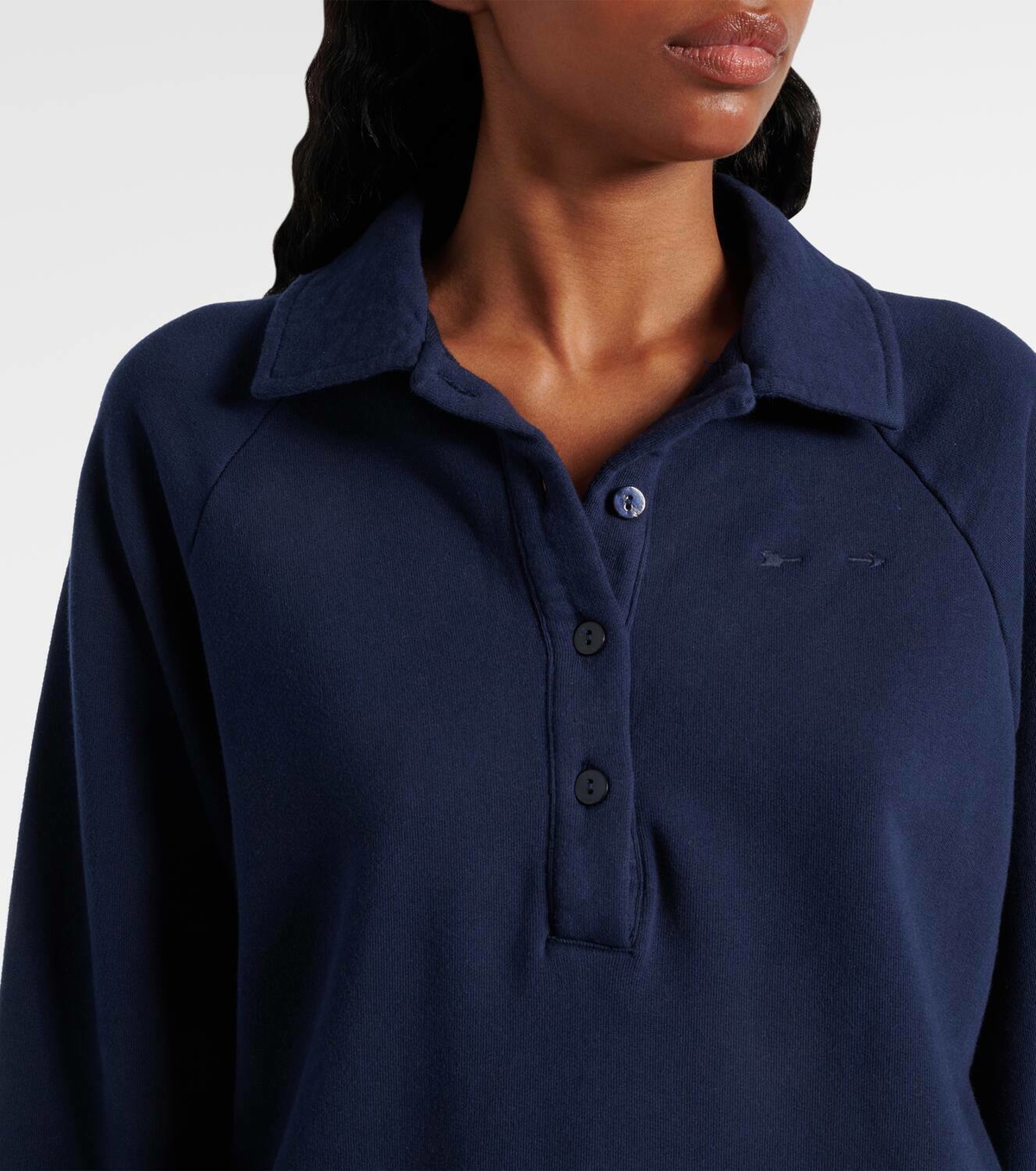 The Upside Elle logo cotton terry polo sweater