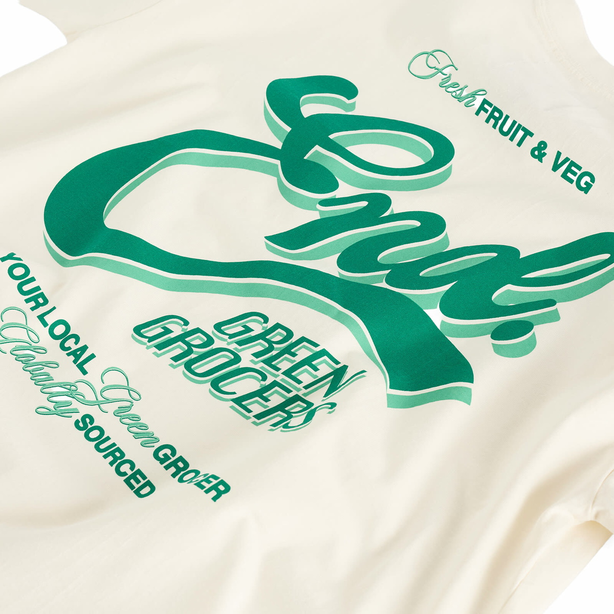 END. Outdoor Sign T-Shirt in Ecru
