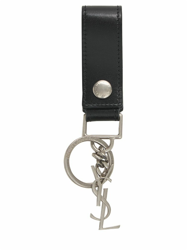 Photo: SAINT LAURENT - Monogram Leather Keyring W/ Charm
