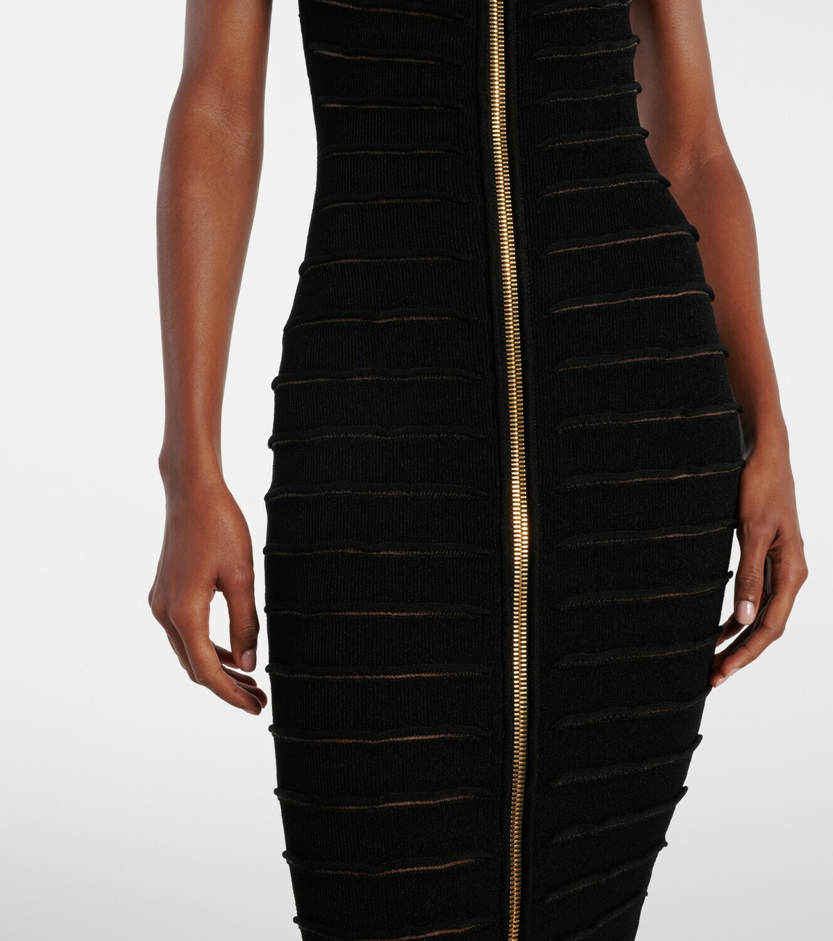Balmain Knitted cutout midi dress