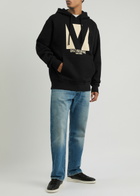 Valentino Logo Hooded Cotton Sweatshirt Black