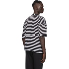 N.Hoolywood Black and White Striped T-Shirt