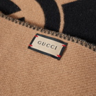 Gucci Men's Interlock GG Logo Scarf in Black