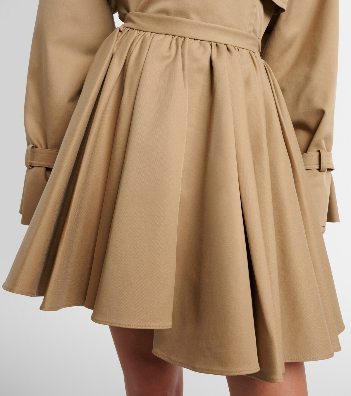 Self-Portrait Gathered cotton miniskirt