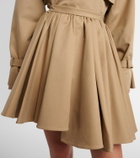 Self-Portrait Gathered cotton miniskirt