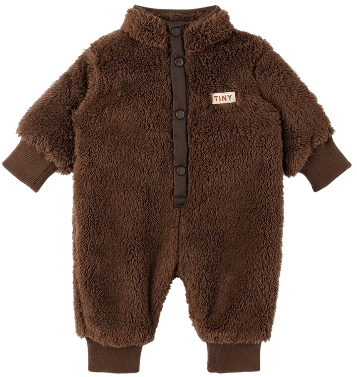 Photo: TINYCOTTONS Baby Brown Press-Stud Jumpsuit