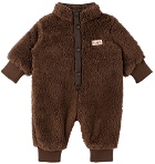 TINYCOTTONS Baby Brown Press-Stud Jumpsuit