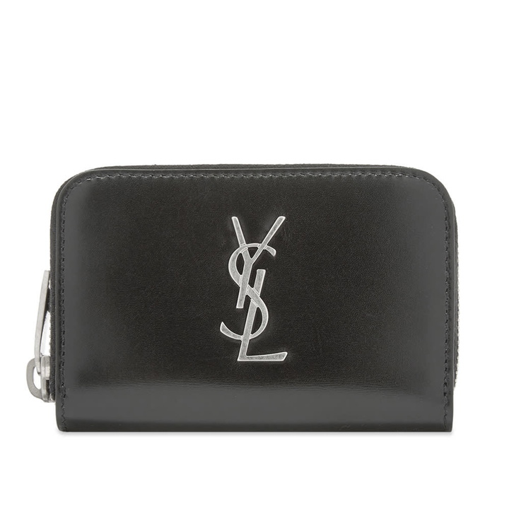 Photo: Saint Laurent East West YSL Metal Logo Zip Wallet