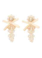 Simone Rocha Petite Bow Crystal-embellished Earrings - Cream - One Size