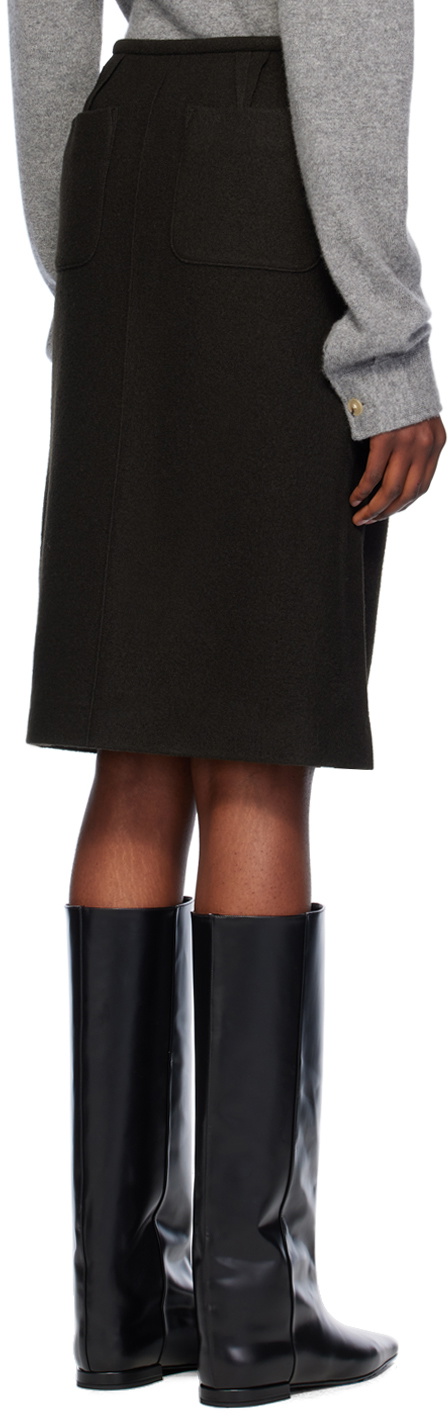 UMBER POSTPAST Brown Wool Felted Midi Skirt