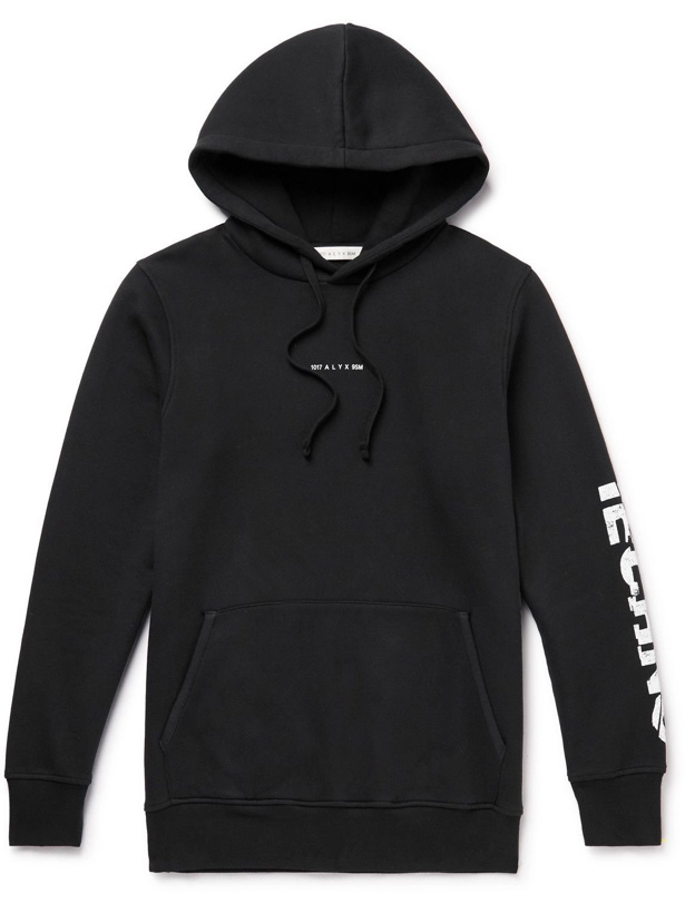 Photo: 1017 ALYX 9SM - Techno Scar Logo-Print Cotton-Blend Jersey Hoodie - Black