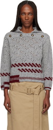 Meryll Rogge Gray Shetland Wool Shrunken Sailor Sweater