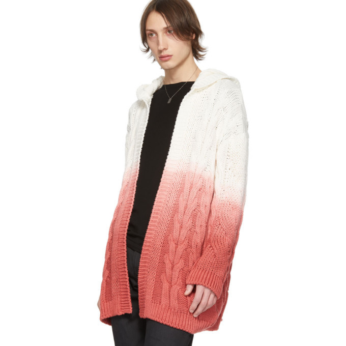 Saint Laurent White and Pink Baja Hoodie Cardigan Saint Laurent