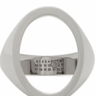 MM6 Maison Margiela Men's Open Signet 4MM Ring in Palladio Polished