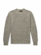 Incotex - Zanone Ribbed Brushed-Wool Sweater - Green