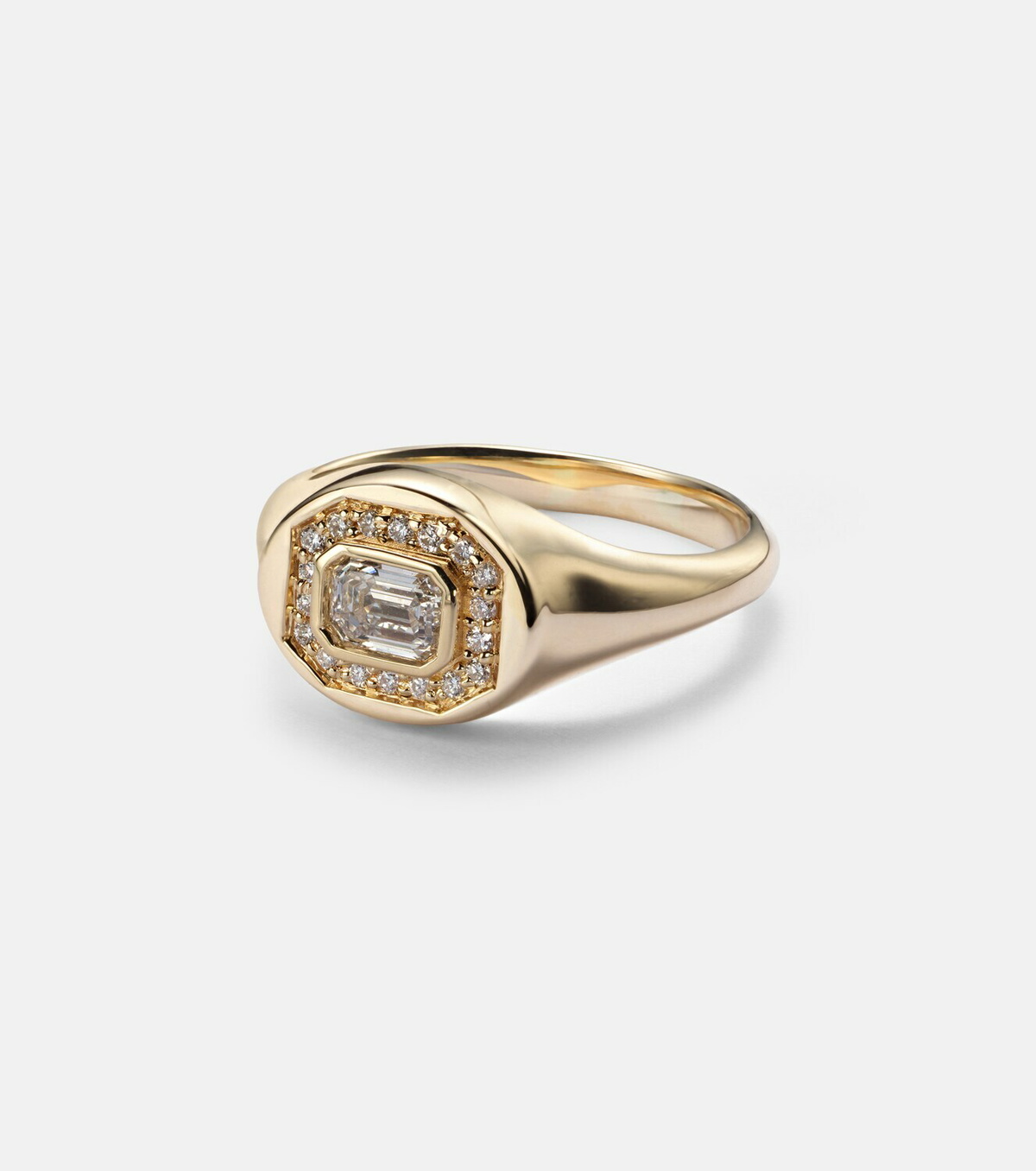 Stone and Strand Essential Splurge 14kt gold pinky ring with diamonds