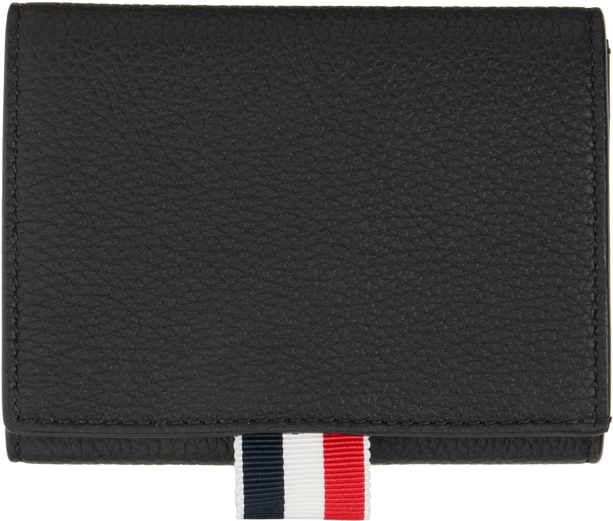 Thom Browne Black Soft Pebble Grain Trifold Wallet