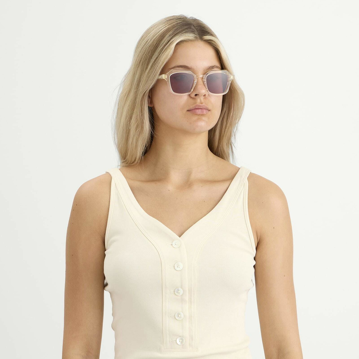 Oscar Deen Diego Sunglasses in Champagne/Dusky Pink 
