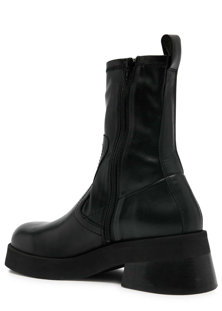 Miista Oliana 60 Leather Ankle Boots Black